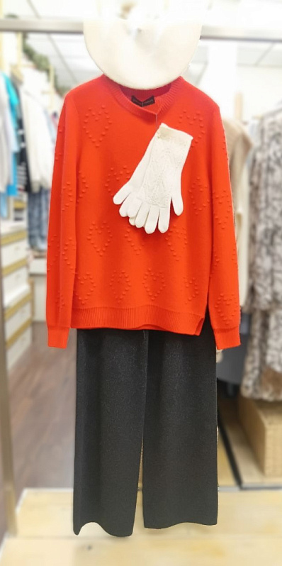 Яркий кашемировый джемпер Чарлайн, Женские брюки из кашемира Алевтина, Ажурные кашемировые перчатки, Берет из кашемира однотонный, 291027